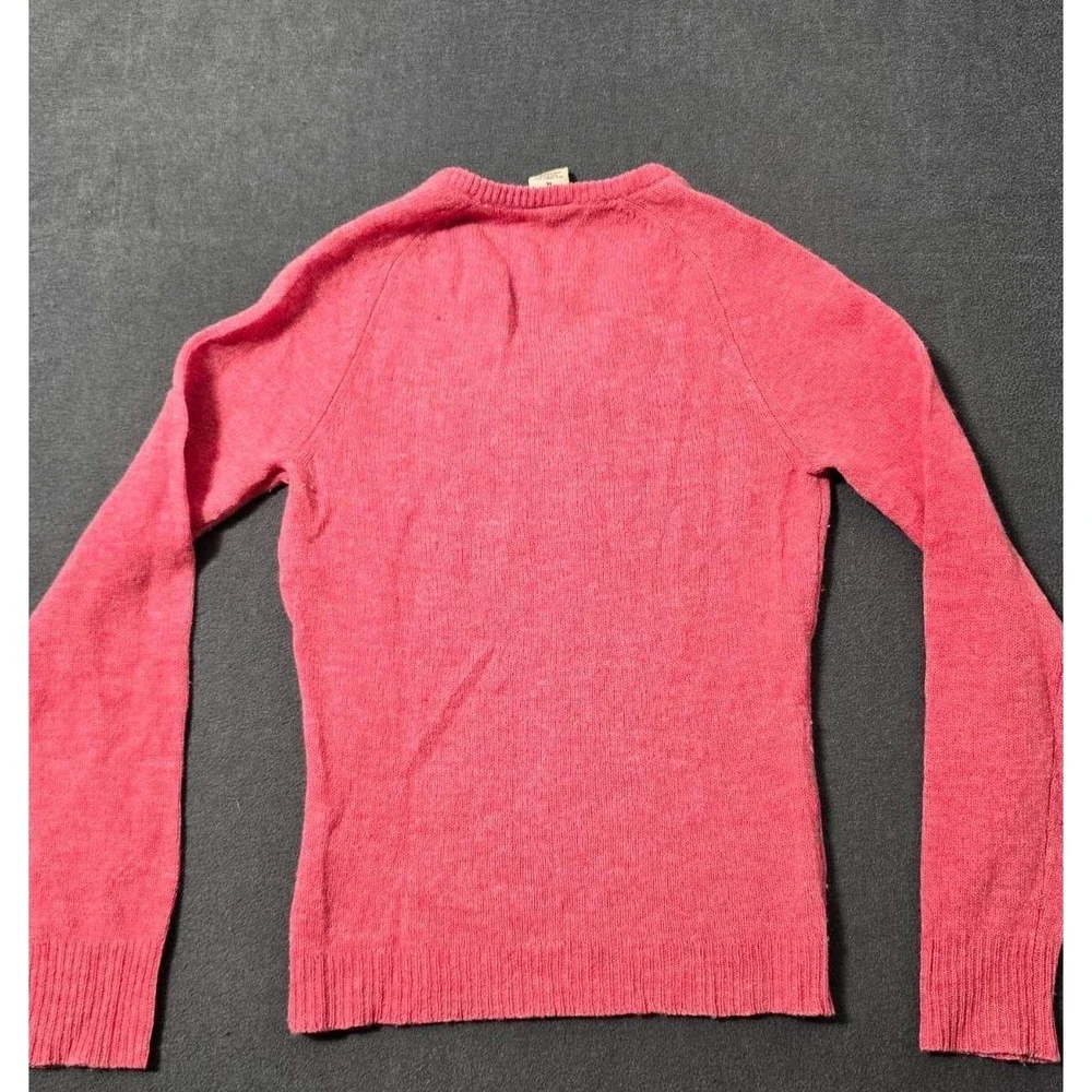 Abercrombie & Fitch Sweater Womens M Pink V-Neck Lamb's Wool Blend Pullover‎ Y2K